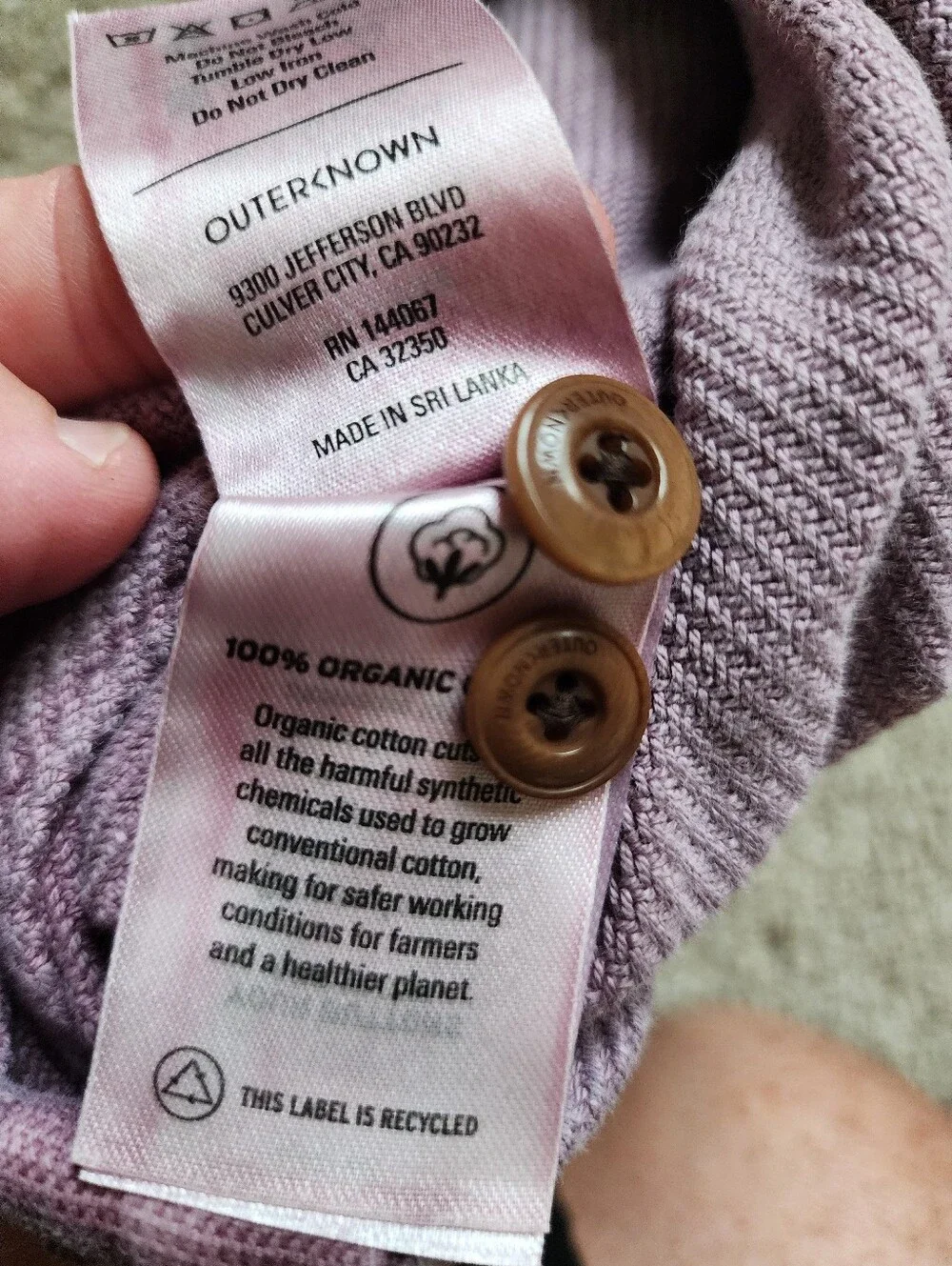 Men's Outerknown Blanket Chroma Lilac Sands Size XL